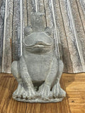 NEW Balinese Cast Concrete Frog Statue - Bali Frog Statue - Small Frog Statue