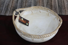 NEW BALINESE HAND CRAFTED WOOD/RATTAN COMBO BOWL Small