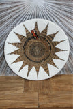 NEW Bali Woven Platter with Cotton Trim - Balinese Woven Platter Wall Art 40cm