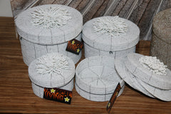 New Balinese Hand Threaded Bead Coasters in Holder - Stunning!!  Balinese Basket