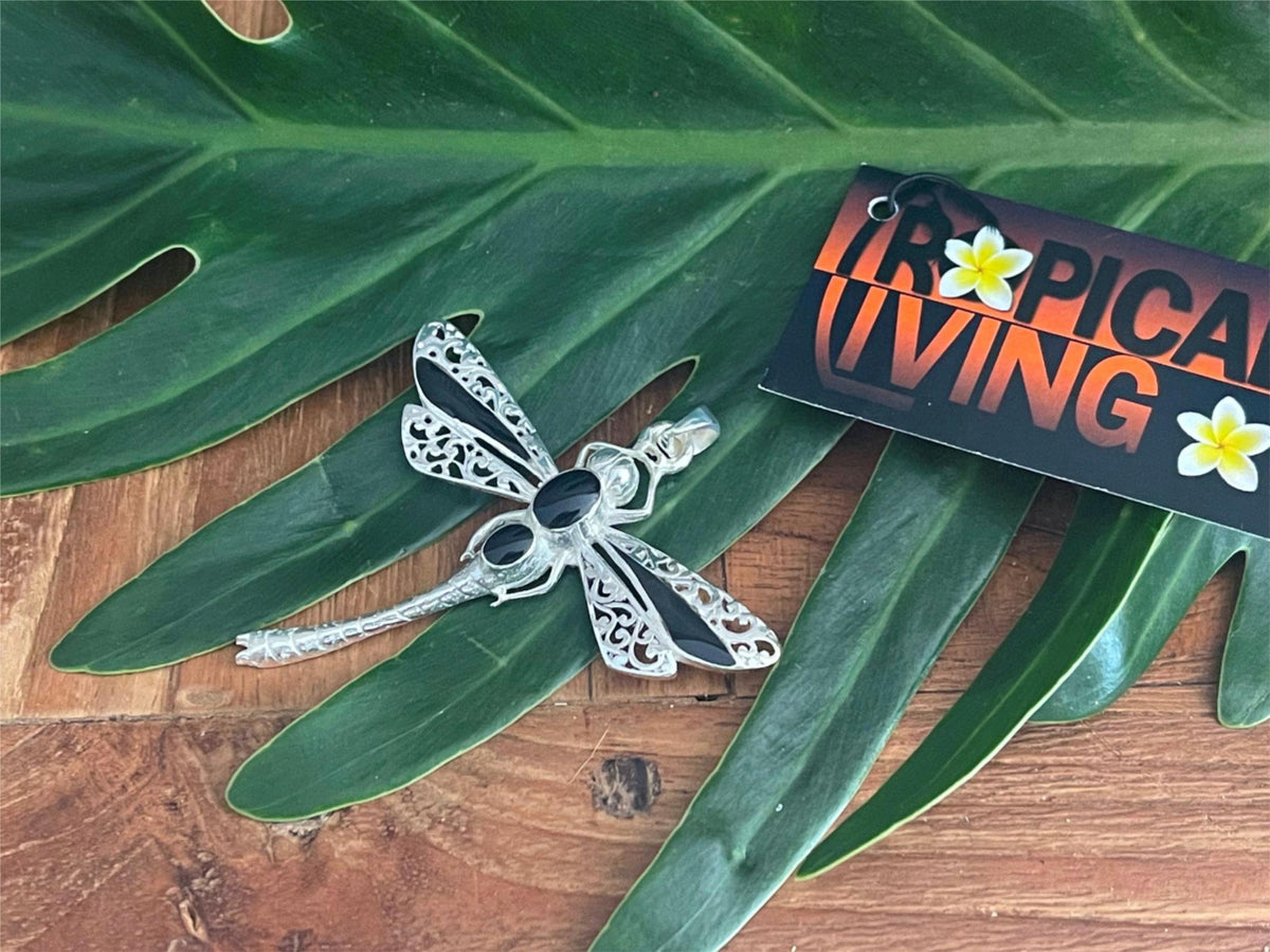 925 Sterling Silver Dragonfly Pendant - Balinese Style Jewellery - Pendant ONLY