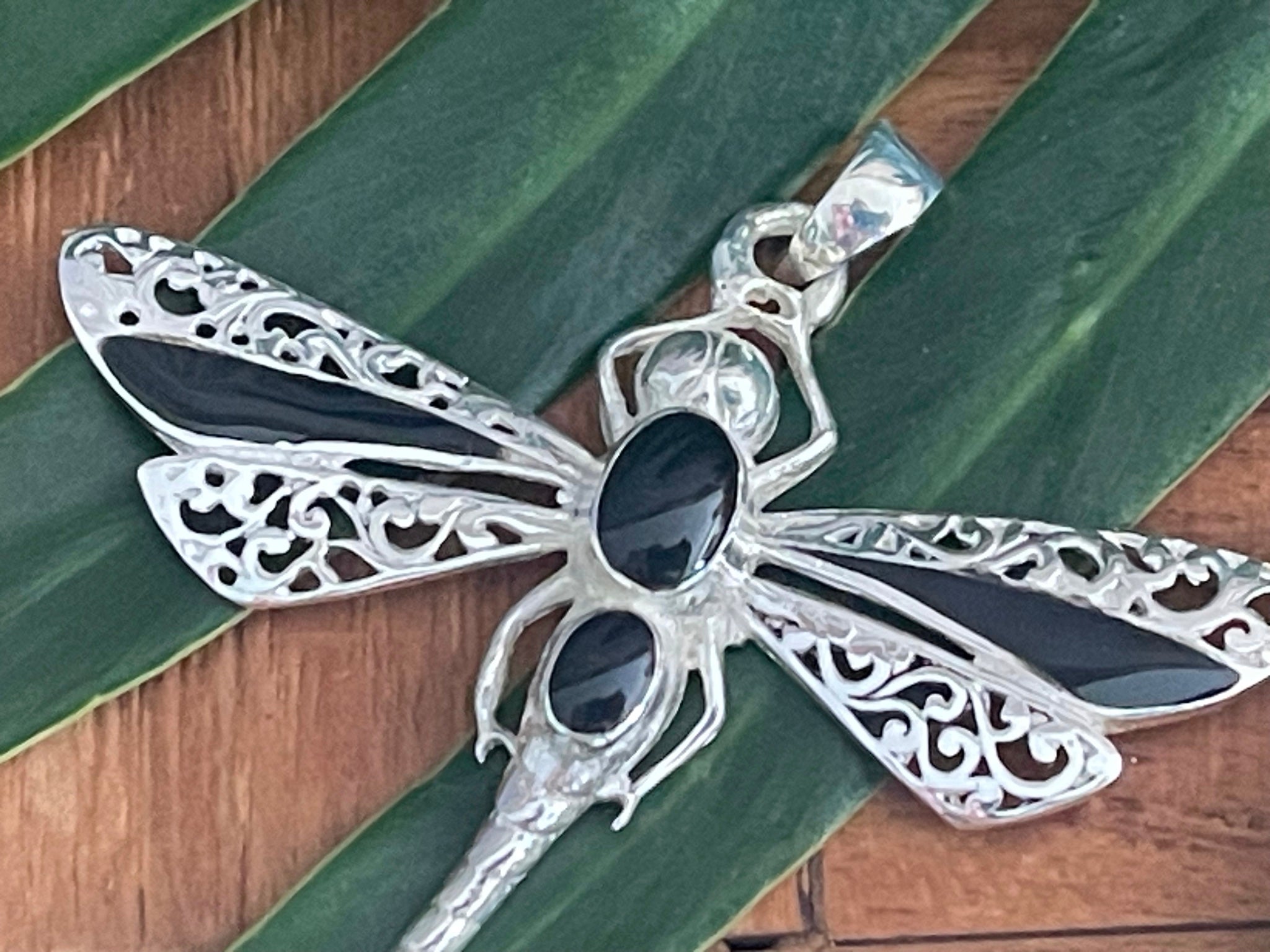 925 Sterling Silver Dragonfly Pendant - Balinese Style Jewellery - Pendant ONLY