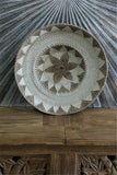 NEW Bali Woven Rattan Platter with Motif - Balinese Woven Rattan Wall Art 40cm