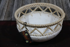 NEW BALINESE HAND CRAFTED WOOD/RATTAN COMBO BOWL Small