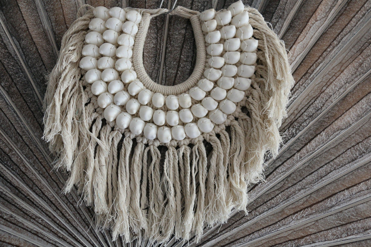 NEW Hand Crafted Balinese Shell Tribal Neck Piece - Primitive Shell Art - BOHO