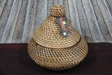 NEW BALINESE HAND WOVEN RATTAN BASKET WITH LID
