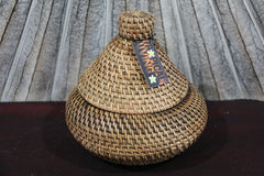 NEW BALINESE HAND WOVEN RATTAN BASKET WITH LID