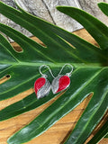 925 Sterling Silver Leaf Shape Hook Earrings - Balinese Style Earrings