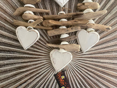 NEW Balinese Hand Crafted Wood Heart Hanger / Mobile - Love Heart Hanging Decor