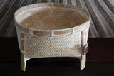 NEW BALINESE HAND WOVEN CANE OPEN BASKET ON LEGS - X Large