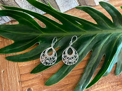 925 Sterling Silver Tear Drop Hook Earrings - Balinese Style Earrings