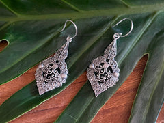 925 Sterling Silver Stunning Hook Earrings - Balinese Style Earrings