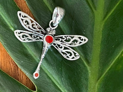 925 Sterling Silver Dragonfly Pendant - Balinese Style Jewellery - Pendant ONLY