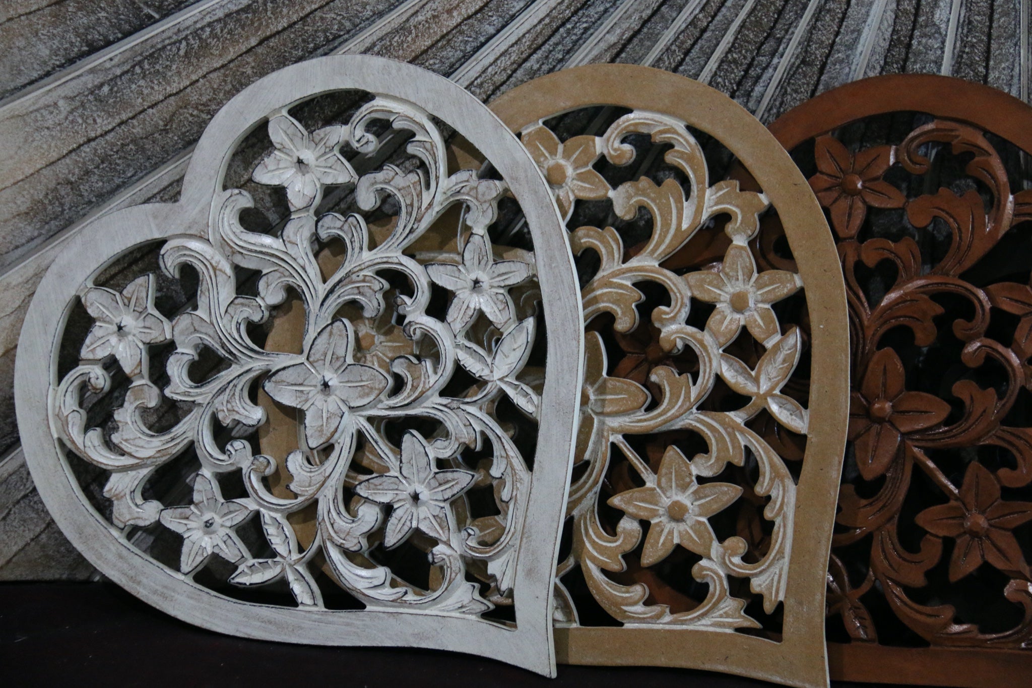 Balinese Hand Carved MDF Mandala Love Heart Wall Panel 6 Colours!!