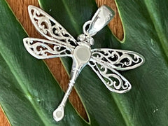 925 Sterling Silver Dragonfly Pendant - Balinese Style Jewellery - Pendant ONLY