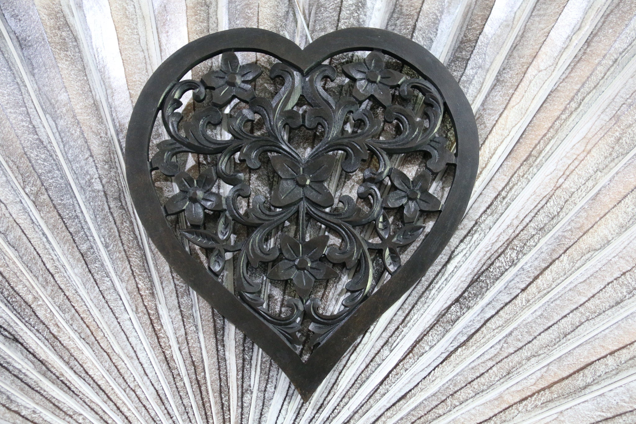 Balinese Hand Carved MDF Mandala Love Heart Wall Panel 6 Colours!!