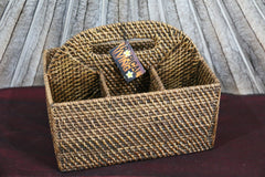 NEW Balinese Woven Rattan Condiments Holder / Storage Basket - 2 colours