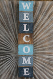 NEW Balinese Timber WELCOME Sign - Seaside / Nautical Coloured Welcome Sign