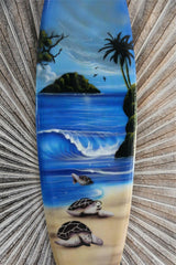 NEW Bali Handmade Air Brushed Surfboard Wall Decor 80cm - Bali Surfboard Art