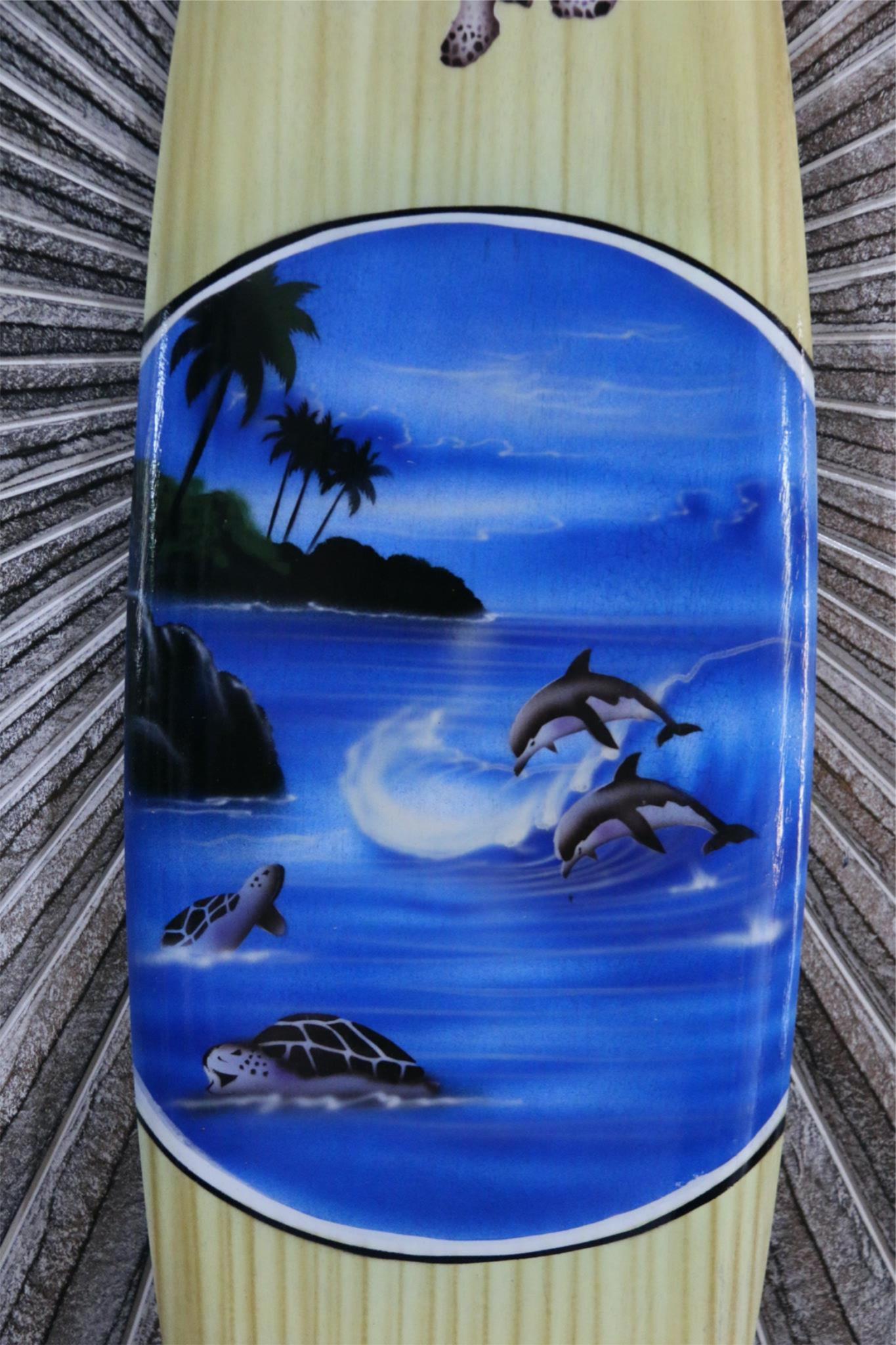 NEW Bali Handmade Air Brushed Surfboard Wall Decor 80cm - Bali Surfboard Art