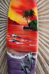 NEW Bali Handmade Air Brushed Surfboard Wall Decor 80cm - Bali Surfboard Art