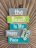 NEW Balinese Hand Crafted THE BEACH IS MY HAPPY PLACE Sign - Bali FUN Sign