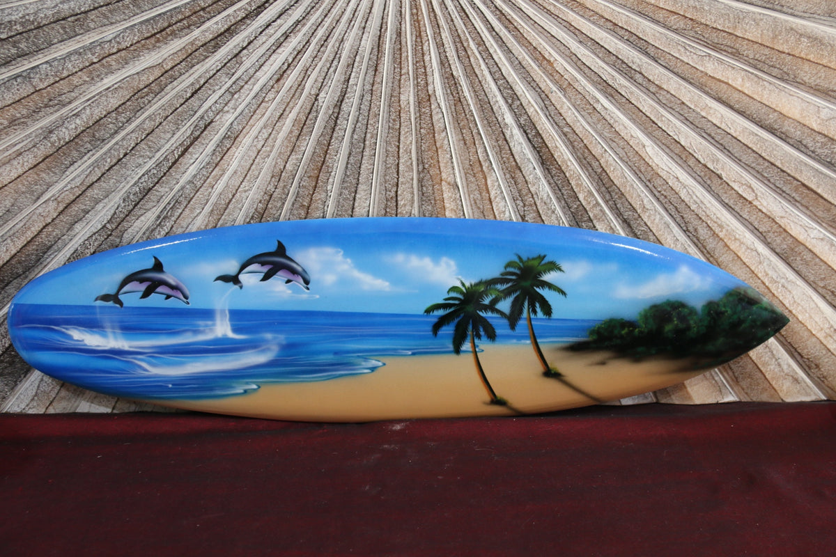 NEW Bali Handmade Air Brushed Surfboard Wall Decor 80cm - Bali Surfboard Art