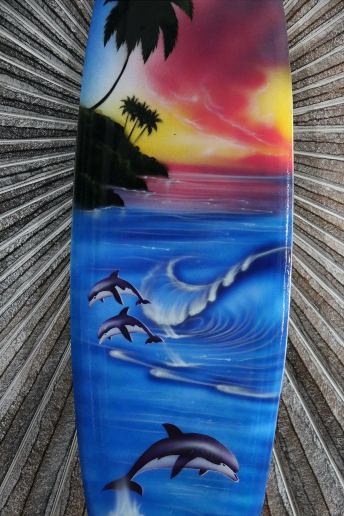 NEW Bali Handmade Air Brushed Surfboard Wall Decor 80cm - Bali Surfboard Art