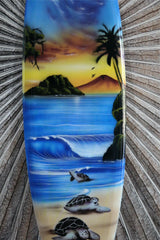 NEW Bali Handmade Air Brushed Surfboard Wall Decor 80cm - Bali Surfboard Art