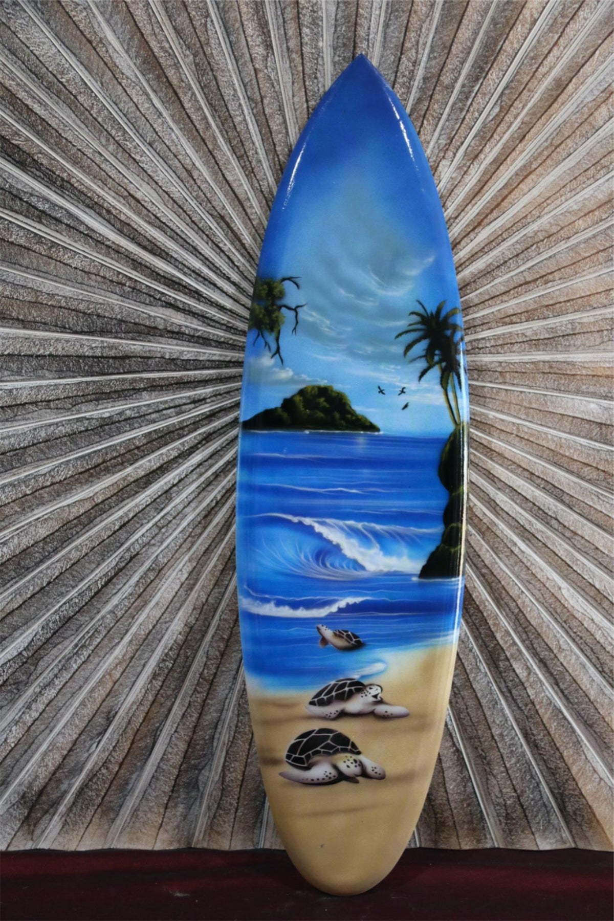 NEW Bali Handmade Air Brushed Surfboard Wall Decor 80cm - Bali Surfboard Art