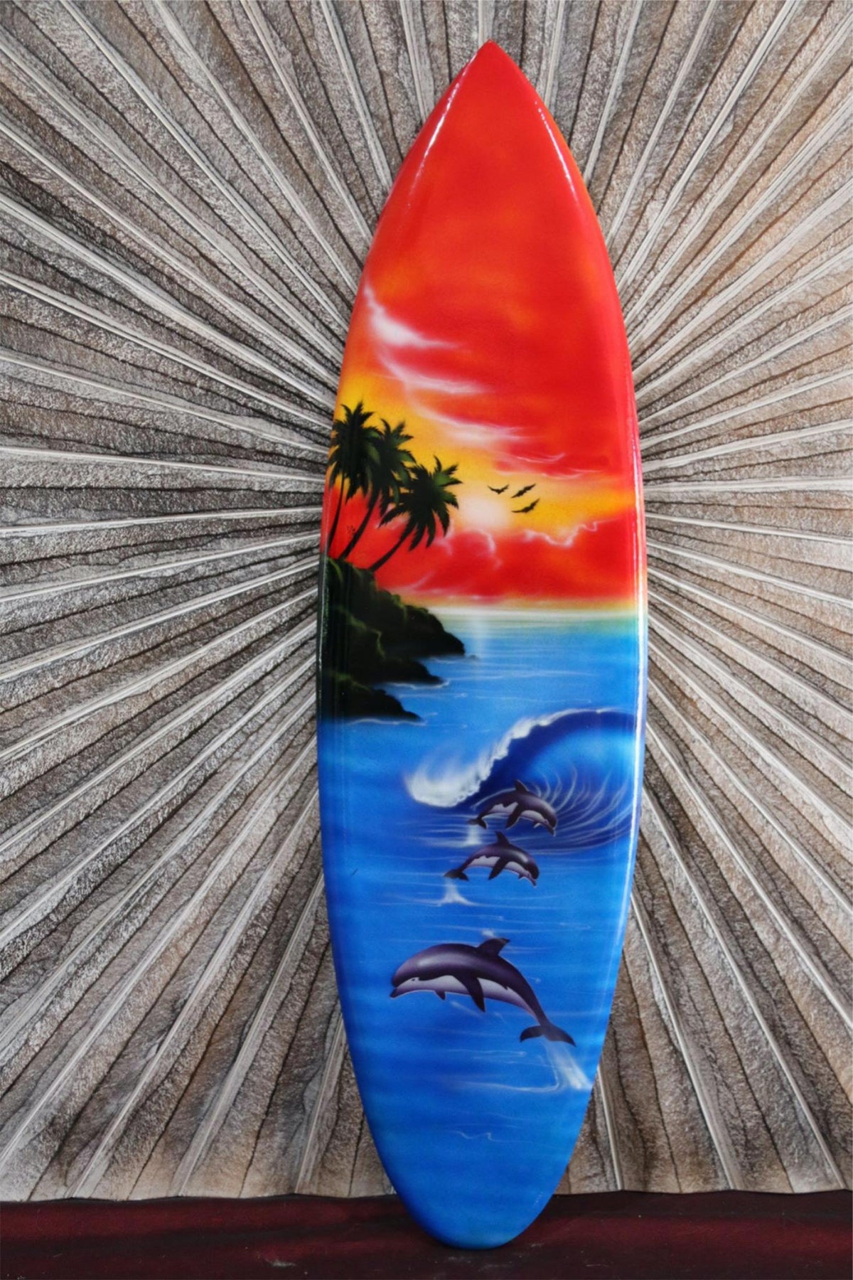 NEW Bali Handmade Air Brushed Surfboard Wall Decor 80cm - Bali Surfboard Art