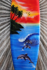 NEW Bali Handmade Air Brushed Surfboard Wall Decor 80cm - Bali Surfboard Art