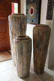 NEW BALINESE HAND CRAFTED TEAK WOOD Floor Pot Choose from Small, Medium or Large
