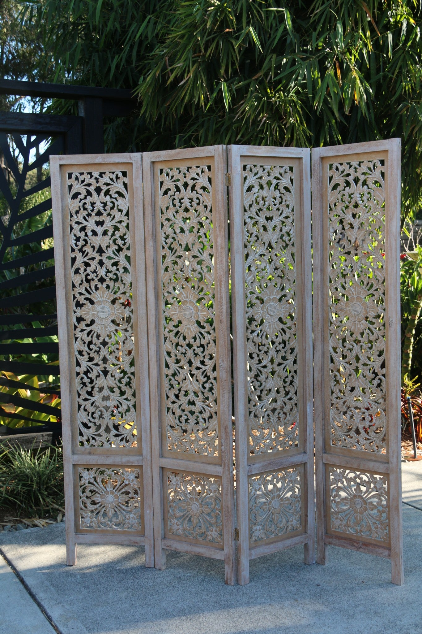 NEW BALINESE CARVED MDF/WOOD MANDALA ROOM DIVIDER - BALI WALL ART