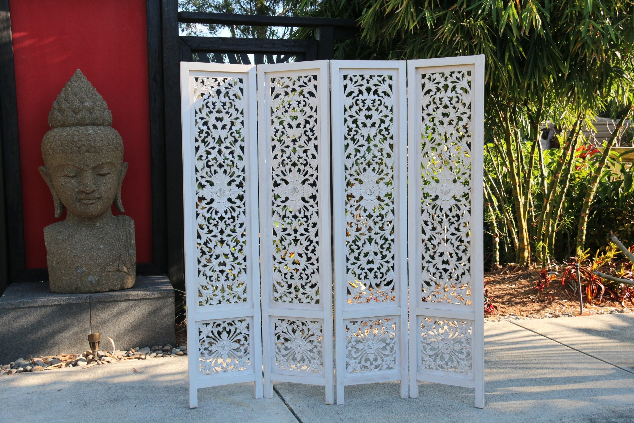 NEW BALINESE CARVED MDF/WOOD MANDALA ROOM DIVIDER - BALI WALL ART