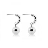 925 Sterling Silver Hanging Ball Earrings - Balinese Style Earrings