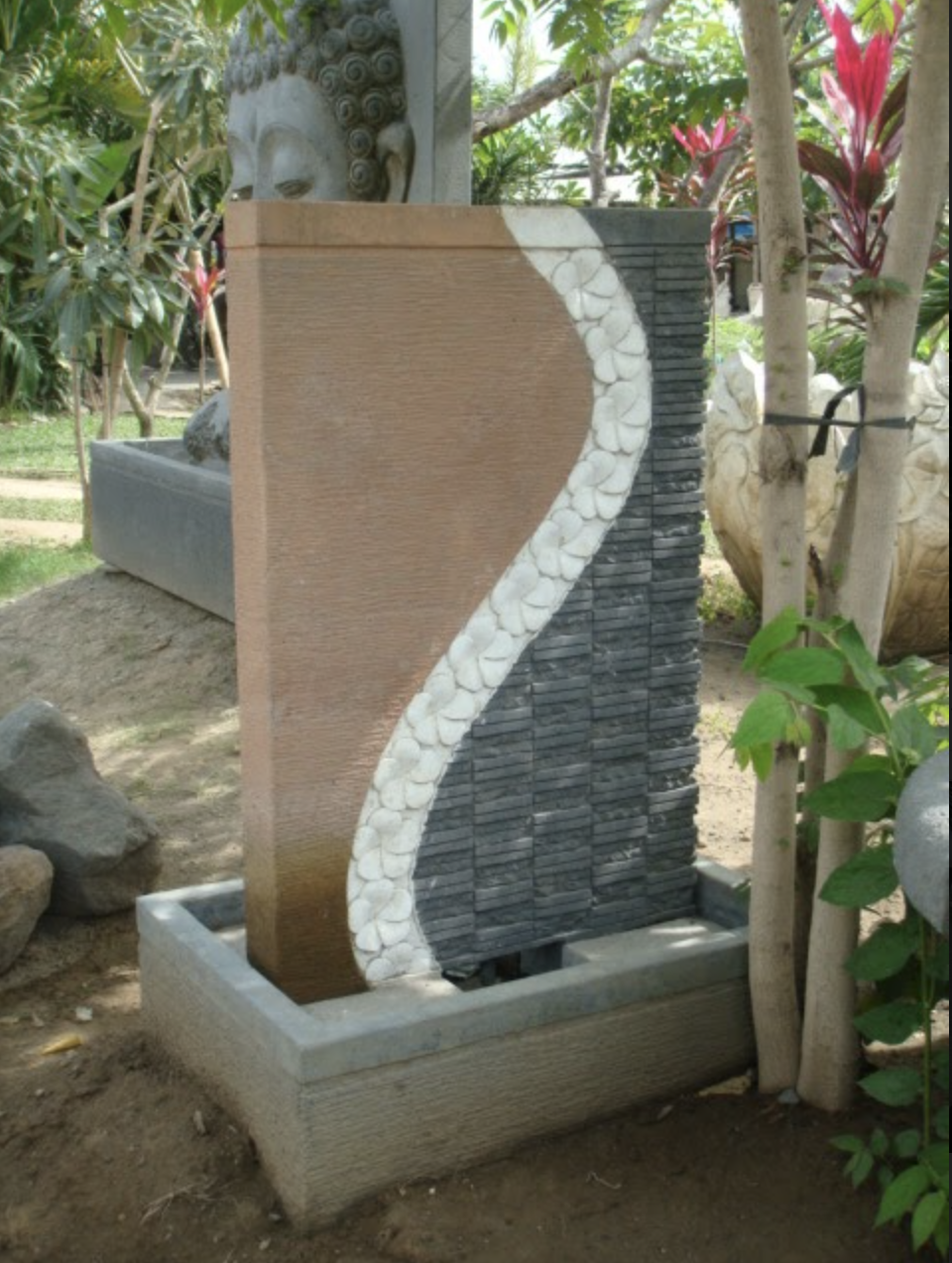 NEW Balinese 3 Tone Frangipani Water Feature - Bali Frangipani Water Feature