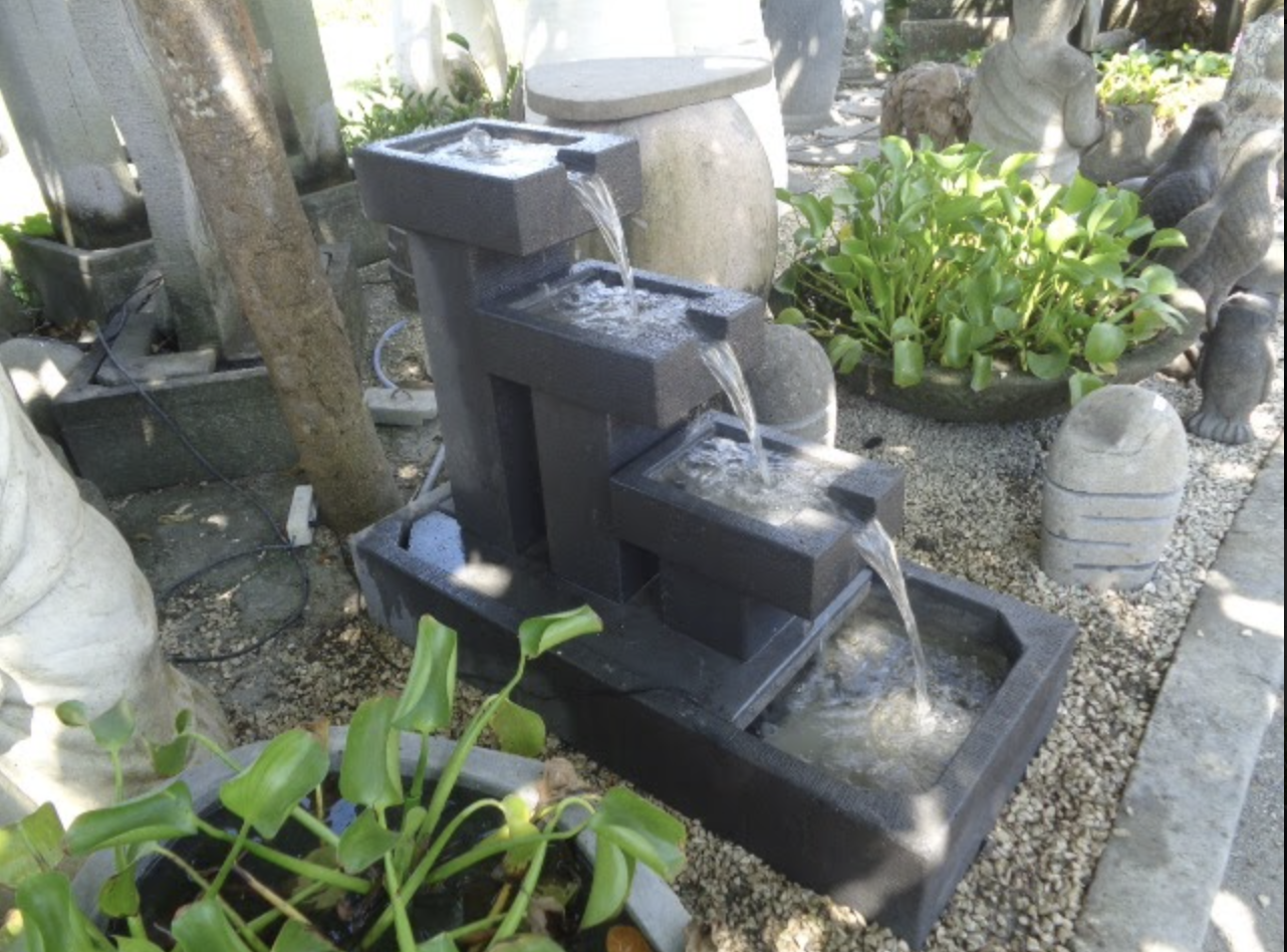 NEW Balinese Compact 3 Tier Rectangular Water Feature - Bali Water Feature