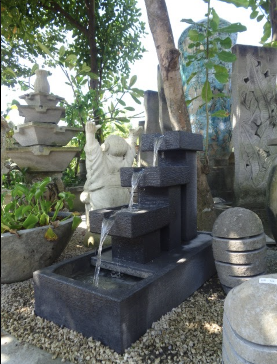 NEW Balinese Compact 3 Tier Rectangular Water Feature - Bali Water Feature