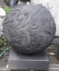 NEW Balinese Carved Sphere Water Feature - Bali Ball Water Feature AMAZING Sound